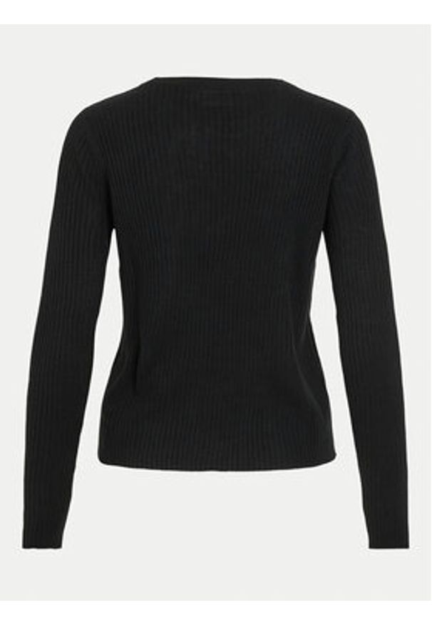 Vila Sweter Olina 14098889 Czarny Regular Fit. Kolor: czarny. Materiał: syntetyk