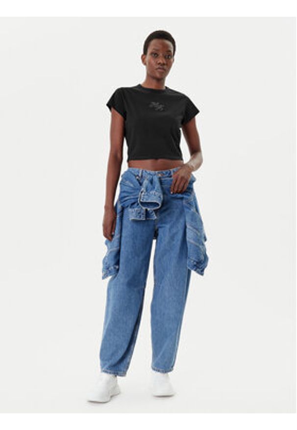 Hugo - HUGO T-Shirt Rhinestone 50551404 Czarny Slim Fit. Kolor: czarny. Materiał: bawełna