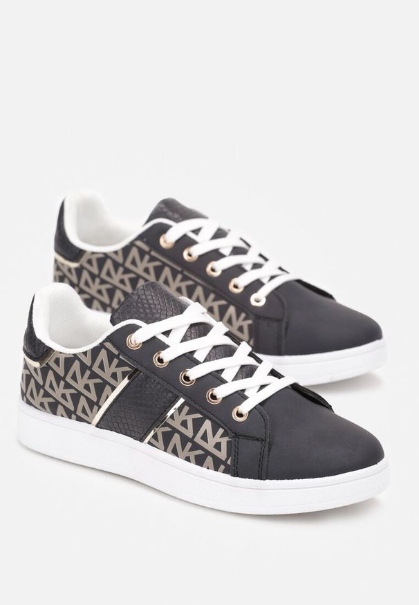 Renee - Granatowe Sneakersy z Printem Casica. Kolor: niebieski. Wzór: nadruk