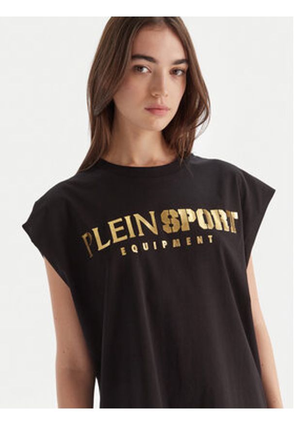 Plein Sport Tank top PAEC MTK8319 STE001N Czarny Regular Fit. Kolor: czarny. Materiał: bawełna. Styl: sportowy