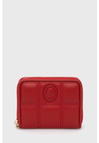 Trussardi Jeans - Trussardi Portfel damski kolor czerwony. Kolor: czerwony. Materiał: materiał. Wzór: gładki