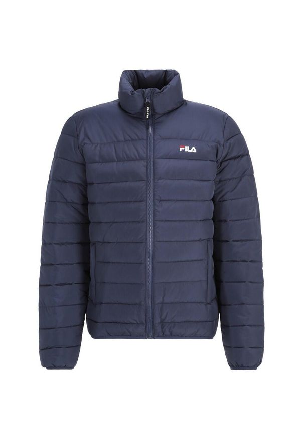 Fila - Męska Ocieplana Kurtka Butzbach. Kolor: niebieski. Materiał: puch. Sport: turystyka piesza