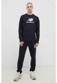 New Balance bluza męska kolor czarny wzorzysta MT31538BK-8BK. Kolor: czarny. Materiał: materiał, dzianina. Długość rękawa: długi rękaw. Długość: długie #4