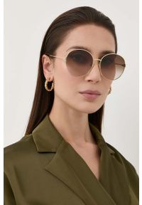 Gucci okulary przeciwsłoneczne damskie kolor złoty. Kształt: okrągłe. Kolor: złoty #5