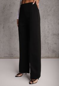 Renee - Czarne Bawełniano-Wiskozowe Spodnie o Eleganckim Kroju w Kant Tinawre. Okazja: na co dzień. Kolor: czarny. Materiał: wiskoza, bawełna. Wzór: gładki. Styl: elegancki #3