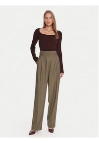 Kontatto Sweter 3M0830C Brązowy Slim Fit. Kolor: brązowy. Materiał: syntetyk #3