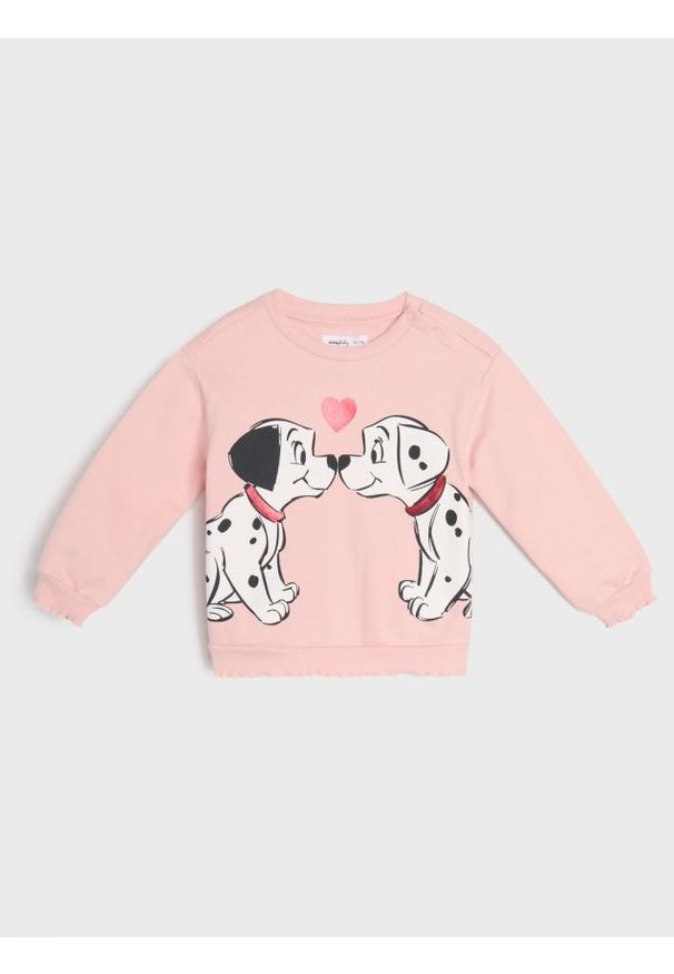 Sinsay - Bluza crewneck z nadrukiem 101 Dalmatians - różowy. Kolor: różowy. Wzór: nadruk