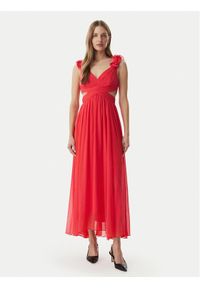 Morgan Sukienka wieczorowa 251-RISSAL Koralowy Regular Fit. Kolor: pomarańczowy. Materiał: syntetyk. Styl: wizytowy #1