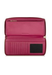 Ochnik - Różowy skórzany portfel damski na pasku. Kolor: różowy. Materiał: skóra #7