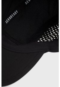 adidas Performance czapka z daszkiem kolor czarny gładka. Kolor: czarny. Materiał: tkanina, materiał, skóra. Wzór: gładki #2