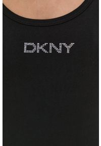 DKNY - Dkny Sukienka DP1D4465 kolor czarny mini dopasowana. Kolor: czarny. Materiał: materiał. Długość rękawa: na ramiączkach. Wzór: aplikacja. Typ sukienki: dopasowane. Długość: mini #5