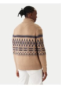 TOMMY HILFIGER - Tommy Hilfiger Golf Fairisle MW0MW40843 Beżowy Regular Fit. Typ kołnierza: golf. Kolor: beżowy. Materiał: syntetyk #3