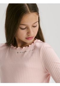 Reserved - Prążkowana koszulka - pastelowy róż. Kolor: różowy. Materiał: prążkowany #1