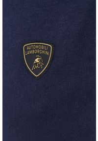 Lamborghini Spodnie męskie kolor granatowy gładkie. Kolor: niebieski. Materiał: dzianina. Wzór: gładki