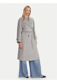 Marella Płaszcz wełniany Tenna 2523016071 Szary Regular Fit. Kolor: szary. Materiał: wełna