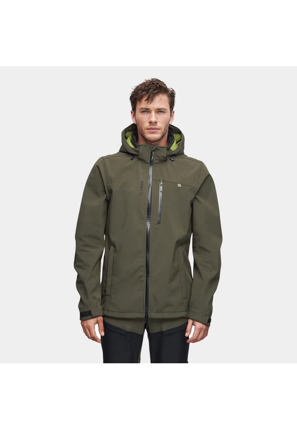 Kurtka softshell męska trekkingowa Alpinus Roignais. Kolor: zielony. Materiał: softshell. Sport: turystyka piesza