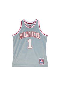 Mitchell & Ness - Koszulka NBA Milwaukee Bucks Oscar Robertson 75th NBA. Kolor: wielokolorowy, szary, biały. Sport: koszykówka #1