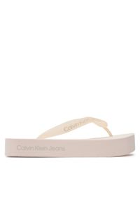 Calvin Klein Jeans Japonki Beach Sandal Flatform Logo YW0YW01092 Różowy. Kolor: różowy