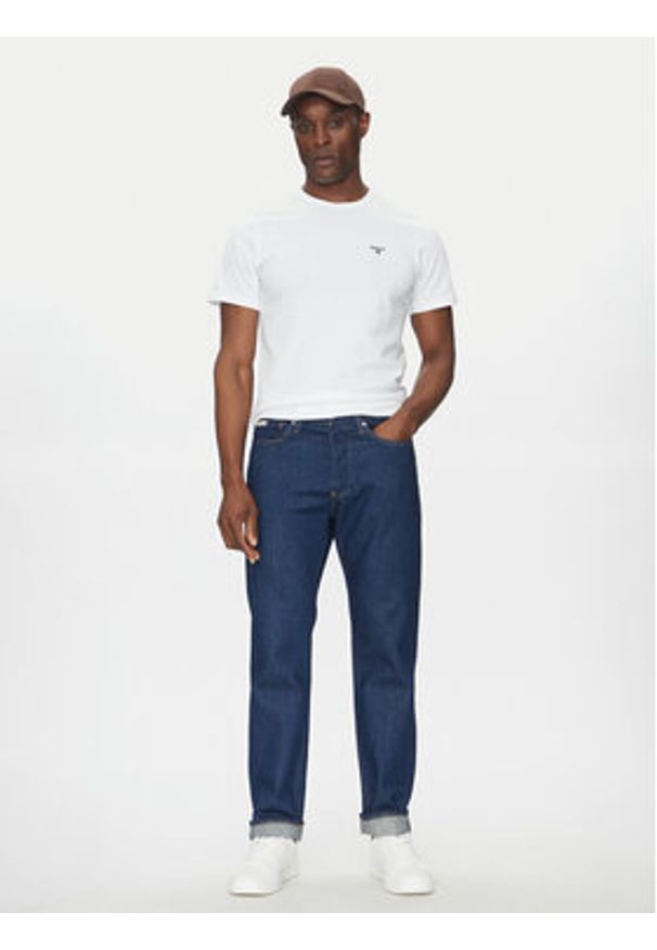 Barbour T-Shirt Essential Sports MTS0331WH11 Biały Tailored Fit. Kolor: biały. Materiał: bawełna