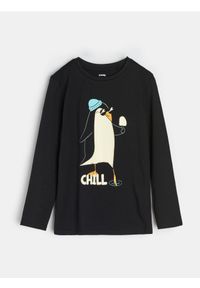Sinsay - Koszulka z długimi rękawami - czarny. Kolor: czarny. Długość rękawa: długi rękaw. Długość: długie #1