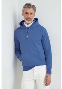 Polo Ralph Lauren bluza męska kolor niebieski z kapturem gładka. Typ kołnierza: kaptur, polo. Kolor: niebieski. Wzór: gładki #5