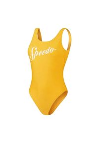 Strój kąpielowy jednoczęściowy damski na basen Speedo Logo Deep Mango. Kolor: żółty