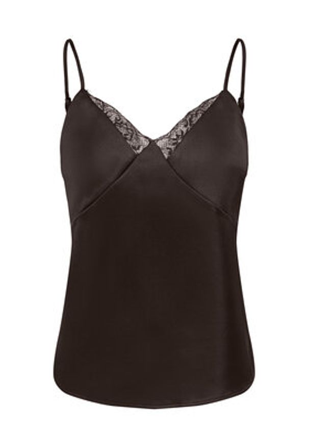 only - ONLY Top Faraya 15380254 Brązowy ciemny Regular Fit. Kolor: brązowy. Materiał: syntetyk