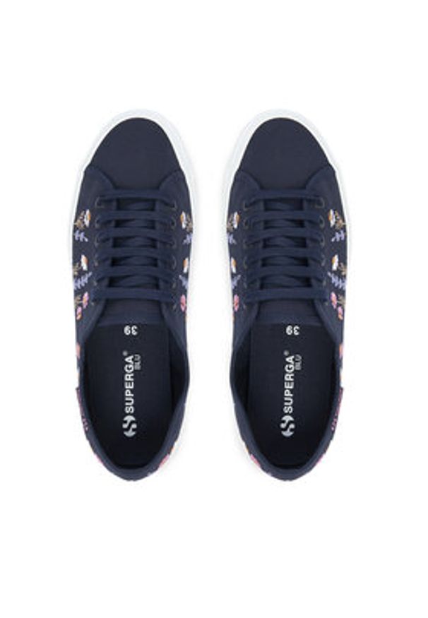 Superga Tenisówki 3750 Flower Embroidery Leggera S8161ZW Granatowy. Kolor: niebieski. Materiał: materiał