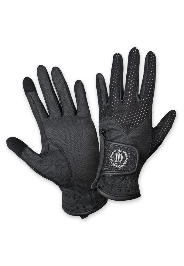 Rękawiczki jeździeckie JD ATTACK Steffany. Kolor: czarny. Sport: jeździectwo