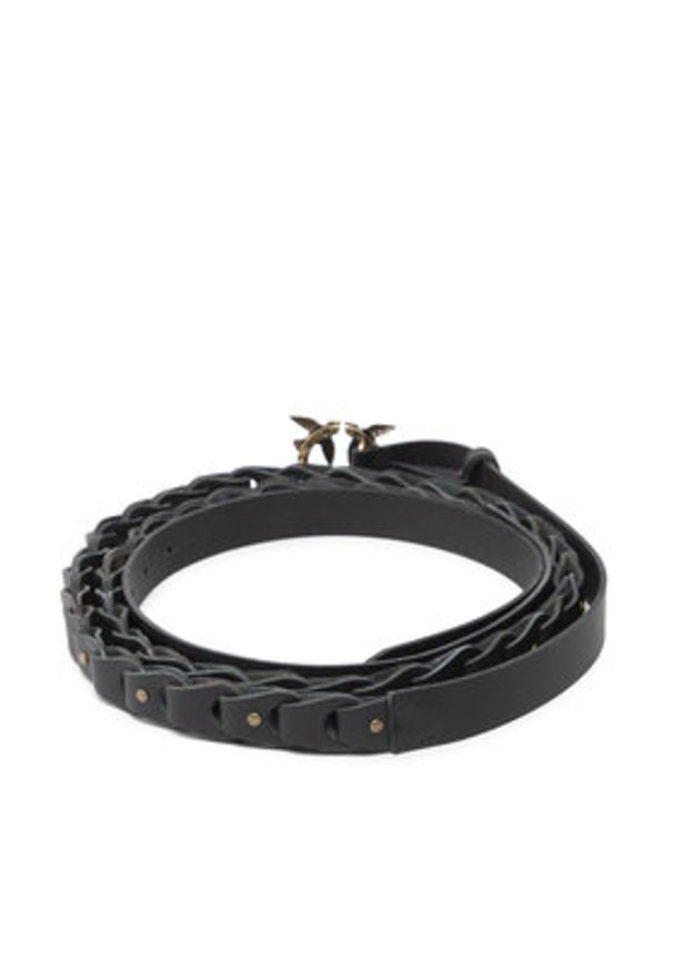 Pinko Pasek Damski Love Duble Belt H2 2022 PLT01 1H2114 Y7SP Czarny. Kolor: czarny. Materiał: skóra