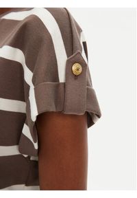 TOMMY HILFIGER - Tommy Hilfiger T-Shirt Gold Button WW0WW45628 Brązowy Regular Fit. Kolor: brązowy. Materiał: bawełna