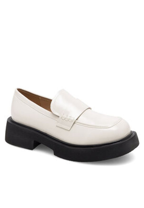 Badura Loafersy WFA2588-1Z Biały. Kolor: biały. Materiał: lakier, skóra