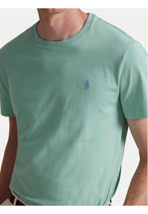 Polo Ralph Lauren T-Shirt 710671438507 Zielony Custom Slim Fit. Typ kołnierza: polo. Kolor: zielony. Materiał: bawełna