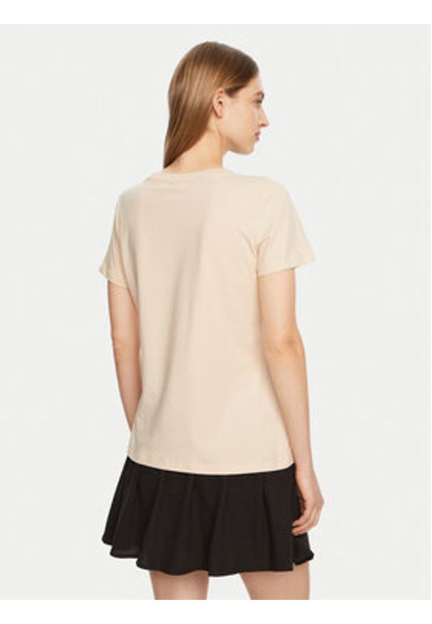 Guess T-Shirt V5RI16 J1314 Beżowy Regular Fit. Kolor: beżowy. Materiał: bawełna