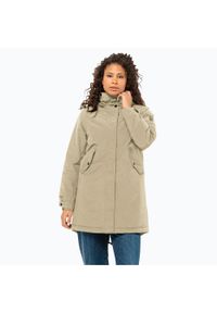 Kurtka zimowa damska Jack Wolfskin Talforst Parka. Kolor: beżowy. Sezon: zima. Sport: turystyka piesza #1