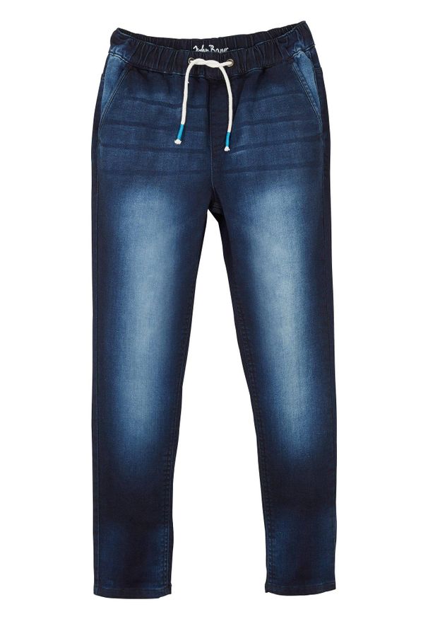 bonprix - Dżinsy dresowe o kroju regular fit z prostymi nogawkami. Okazja: na uczelnię. Kolor: niebieski