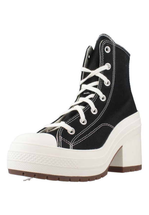 Buty Kobieta Converse Chuck 70 De Luxe Heel czarny. Okazja: na co dzień. Kolor: czarny. Materiał: materiał