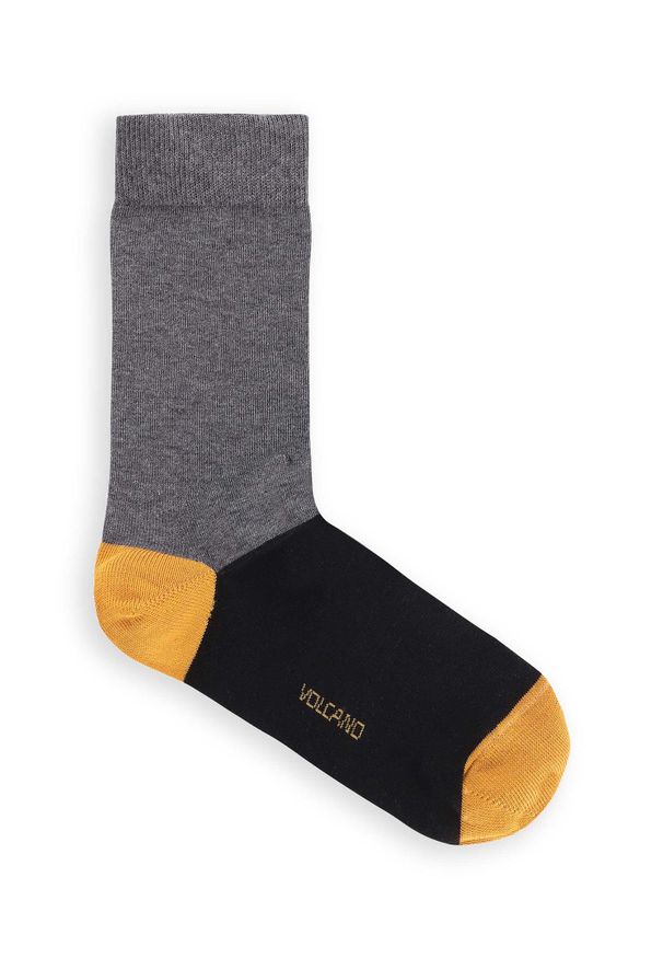 Volcano - Kolorowe skarpety męskie A-JAMES. Kolor: szary. Materiał: poliamid, bawełna, materiał, elastan. Wzór: kolorowy