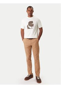 Karl Lagerfeld - KARL LAGERFELD T-Shirt 755055 561221 Écru Regular Fit. Typ kołnierza: dekolt w karo. Materiał: syntetyk #5