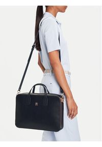 TOMMY HILFIGER - Tommy Hilfiger Torba na laptopa Th Icon Laptop Bag AW0AW18004 Granatowy. Kolor: niebieski. Materiał: skóra #3
