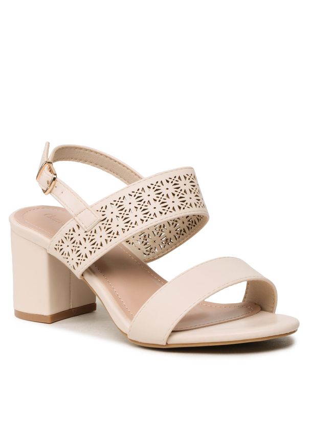 Sandały Clara Barson WM220625-11 Beige. Kolor: beżowy. Materiał: skóra