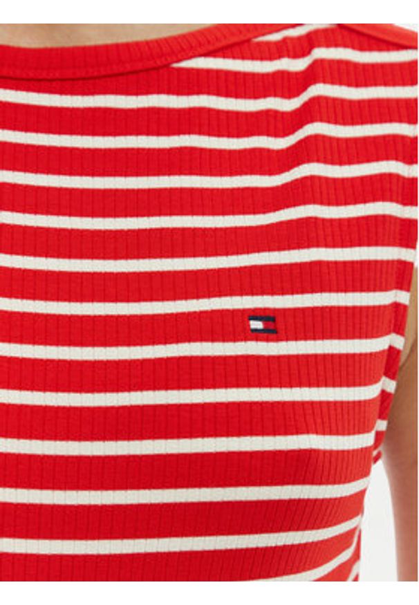 TOMMY HILFIGER - Tommy Hilfiger Sukienka codzienna WW0WW49311 Czerwony Slim Fit. Okazja: na co dzień. Kolor: czerwony. Materiał: wiskoza. Typ sukienki: proste. Styl: casual