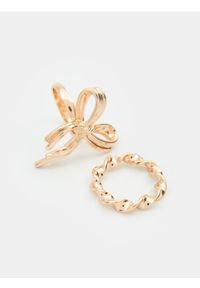 Sinsay - Pierścionki 2 pack - złoty. Materiał: złote. Kolor: złoty