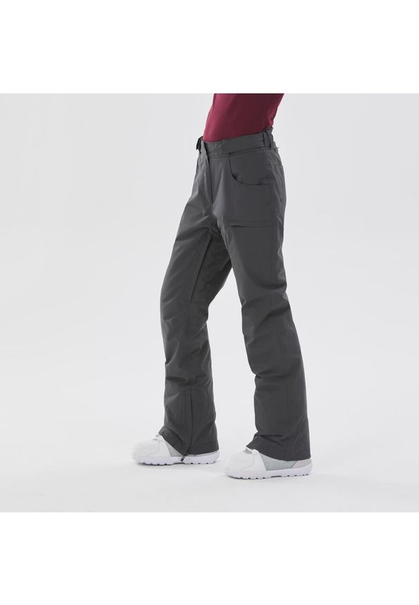 DREAMSCAPE - Spodnie snowboardowe damskie Dreamscape SNB 500. Kolor: szary. Materiał: materiał, puch. Sezon: zima. Sport: snowboard