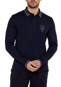Aeronautica Militare - AERONAUTICA MILITARE Granatowy męski longsleeve polo Frecce Tricolori, Rozmiar 3XL. Typ kołnierza: polo. Kolor: niebieski. Materiał: bawełna. Długość rękawa: długi rękaw #3