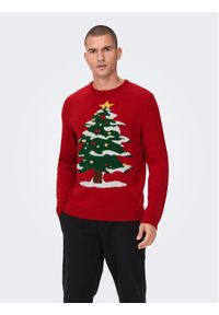 Only & Sons Sweter 22023347 Czerwony Regular Fit. Kolor: czerwony. Materiał: syntetyk