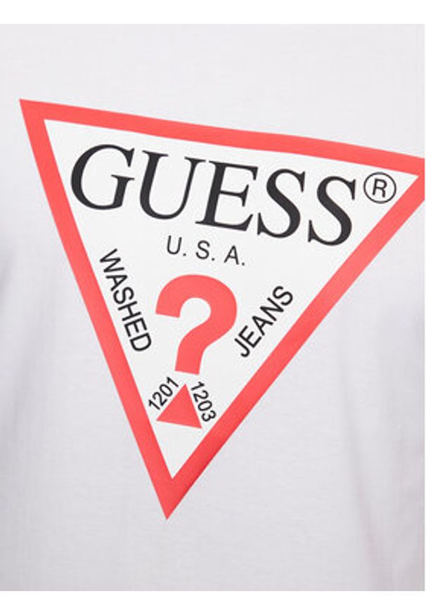 Guess T-Shirt M2YI71 I3Z14 Biały Slim Fit. Kolor: biały. Materiał: bawełna