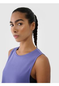 4f - 4F Top treningowy szybkoschnący damski - granatowy XL. Kolor: niebieski. Materiał: dzianina, elastan, włókno, syntetyk, materiał. Wzór: nadruk, jednolity, gładki, ze splotem. Sport: fitness #2