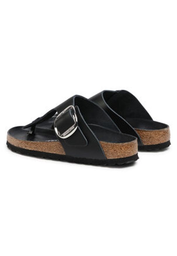 Birkenstock Japonki Gizeh Big Buckle 1018776 Czarny. Kolor: czarny. Materiał: skóra