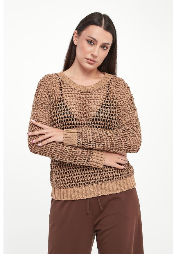 Weekend Max Mara - Sweter damski ażurowy lniany Onirica WEEKEND MAX MARA. Materiał: len. Wzór: ażurowy